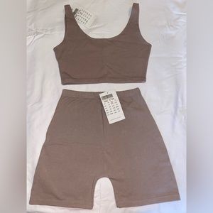 Brandy Melville bra and biker short set